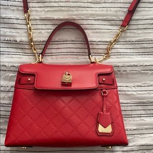 Fire-engine red Michael Kors satchel purse